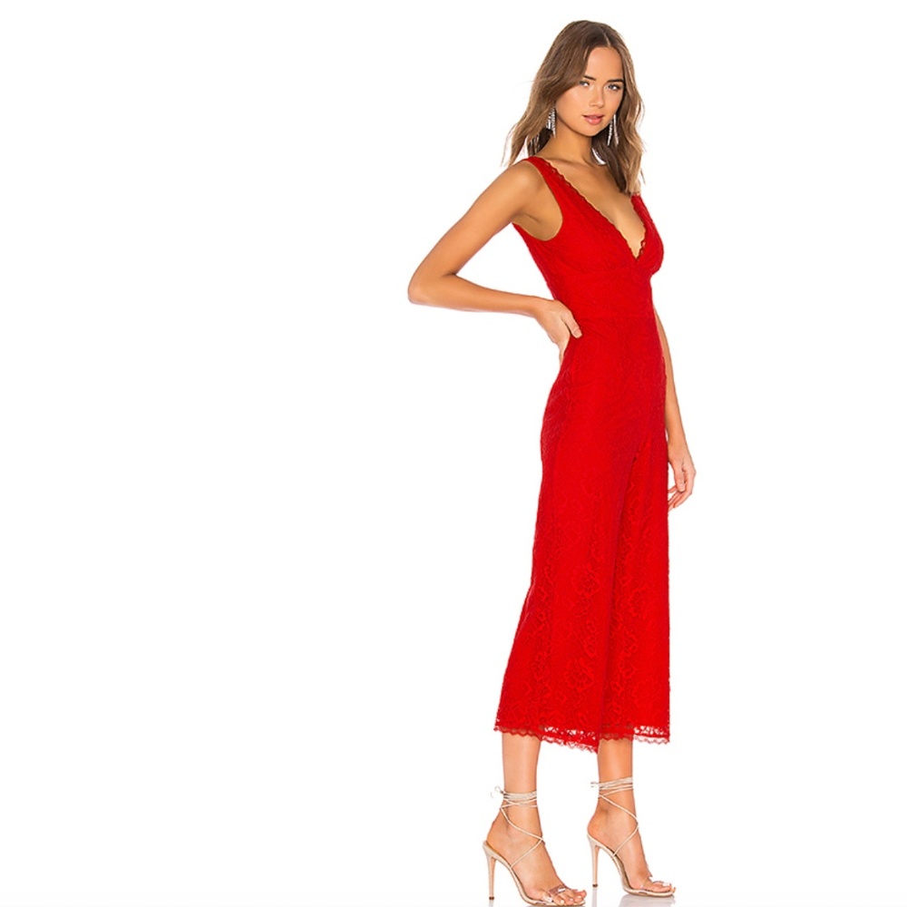 NWOT Lovers + Friends Kenneth Jumpsuit red…